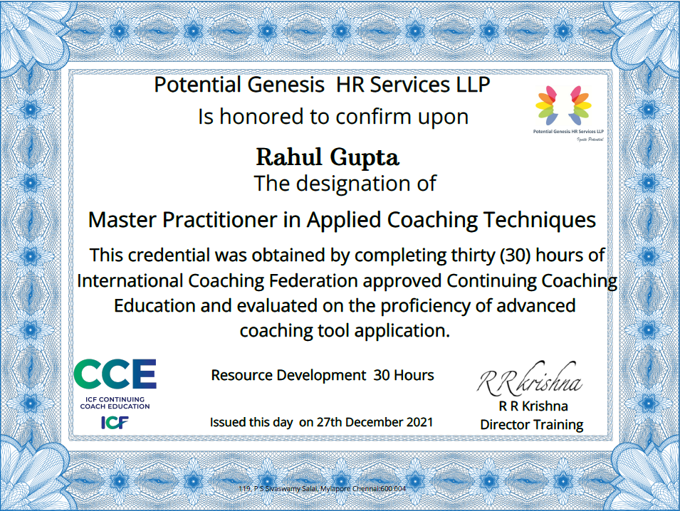 Master Practitioner in Applied Coaching Techniques